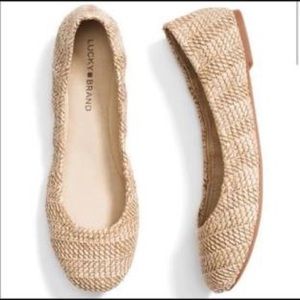 Lucky Brand Emmie Round Toe Woven Ballet Flats